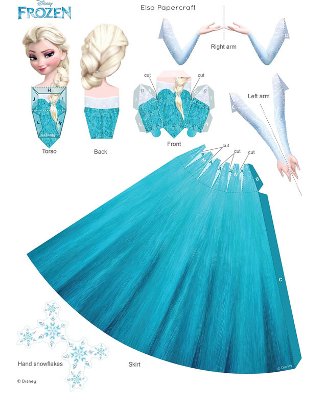 paper toy Elsa Reine des Neiges à imprimer